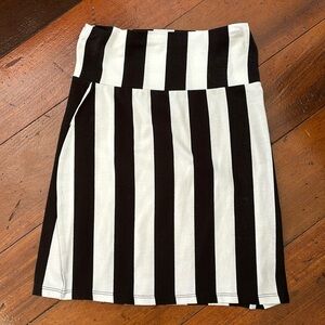 PINK Black and White Stripped Skirt